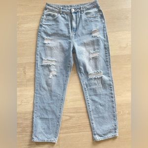 New Shein Straight Leg Ripped Jeans